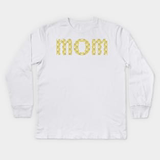 Floral Art Typography Mom Yellow Kids Long Sleeve T-Shirt